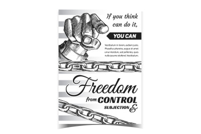 Freedom From Control Subjection Banner Vector