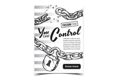 Freedom From Control Advertising Poster Vector