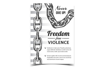 Freedom From Violence Advertise Banner Vector