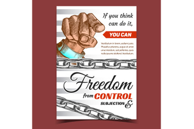 Freedom From Control Subjection Banner Vector