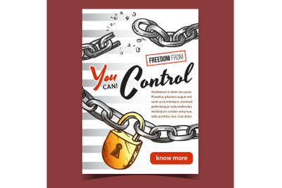 Freedom From Control Advertising Poster Vector