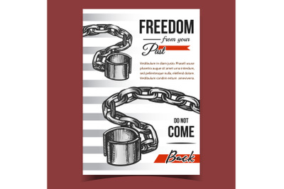 Freedom From Past Jail Advertising Poster Vector