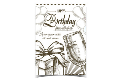 Happy Birthday Gift Congratulatory Banner Vector