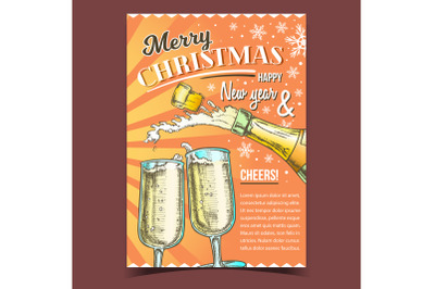 Merry Christmas Drink Advertising Poster Vector