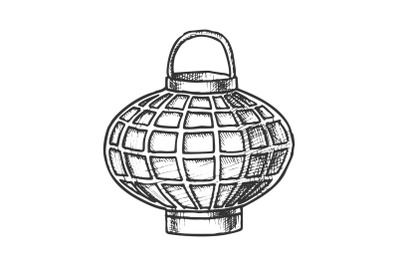 Chinese Lantern Traditional Decoration Ink Vector