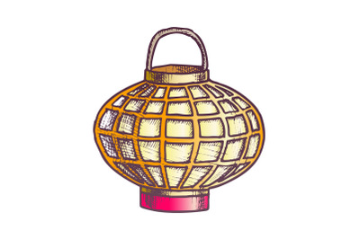 Chinese Lantern Traditional Decoration Color Vector