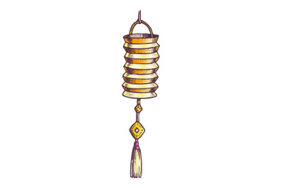 Chinese Lantern Cultural Decoration Color Vintage Vector