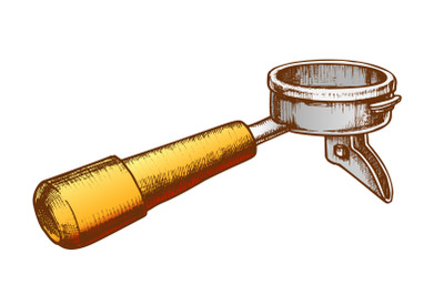 Holder Element Of Coffee Machine Retro Vector