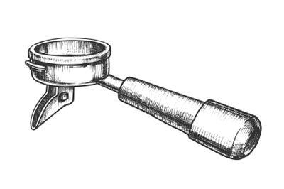 Holder Element Of Coffee Machine Retro Vector