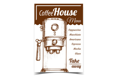 Coffee Maker Machine Front View Poster Vector