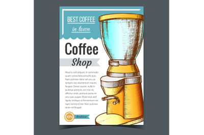 Espresso Energy Drink Brew Machine Banner Vector