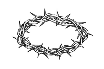 Crown Of Thorns Antique Tool For Pain Retro Vector