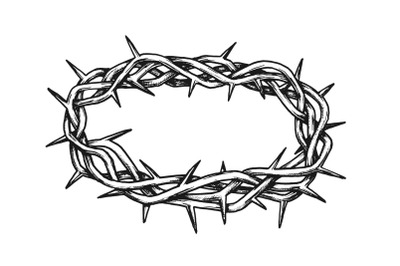 Crown Of Thorns Antique Tool For Pain Ink Vector