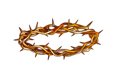 Crown Of Thorns Religious Symbol Color Vector