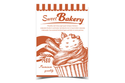 Sweet Bakery And Ice Cream Cake Banner Vector