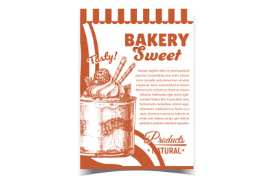 Bakery Sweet Tasty Natural Products Poster Vector