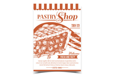 Pastry Shop Fresh And Tasty Pie Poster Vector