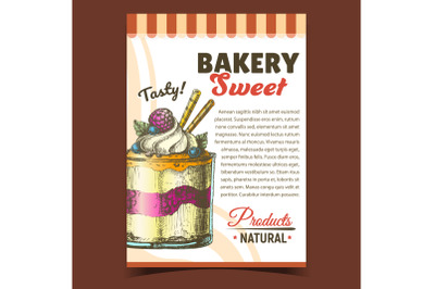 Bakery Sweet Tasty Natural Products Poster Vector