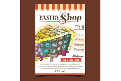 Pastry Shop Fresh And Tasty Pie Poster Vector