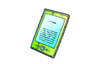 Electronic Book Digital Gadget Color Vector