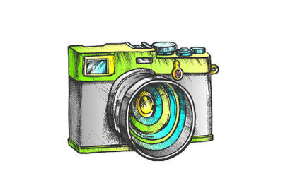 Photo Camera Digital Gadget Color Vector