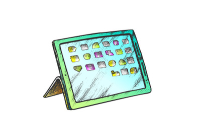 Electronic Tablet Digital Gadget Color Vector