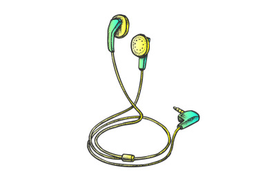 Stereo Earphone Digital Gadget Color Vector