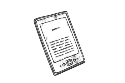 Electronic Book Digital Gadget Monochrome Vector