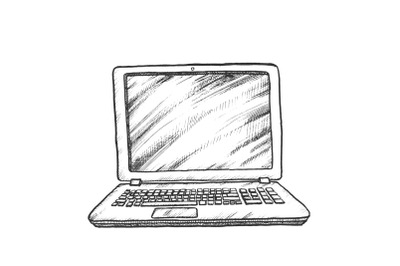 Laptop Computer Digital Gadget Monochrome Vector