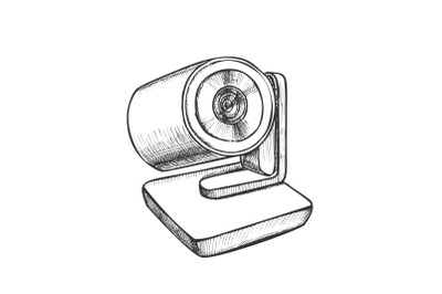 Web Camera Modern Digital Gadget Monochrome Vector