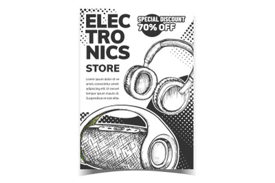 Electronics Store Discount Advertise Banner Vector