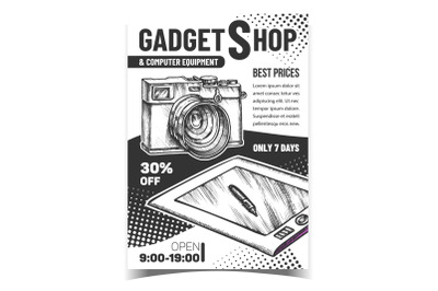 Gadget Shop Creative Advertising Poster Vector