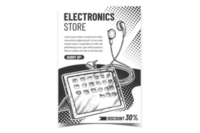 Electronics Store Promo Advertising Poster Vector