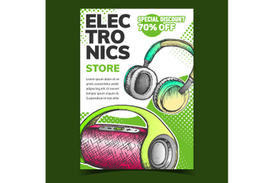 Electronics Store Discount Advertise Banner Vector