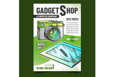 Gadget Shop Creative Advertising Poster Vector