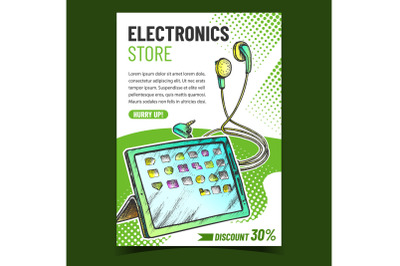 Electronics Store Promo Advertising Poster Vector