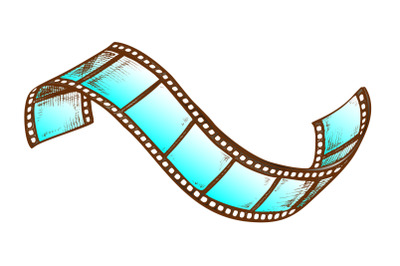 Filmstrip Roll For Cinema Projector Retro Vector