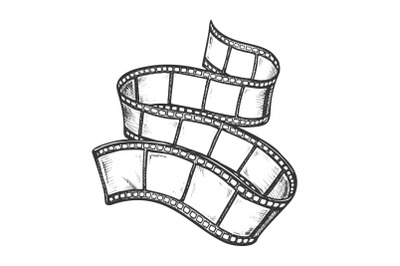 Filmstrip For Old Video Camera Monochrome Vector