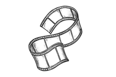 Film Strip For Cinema Projector Monochrome Vector