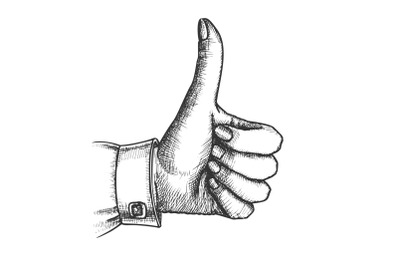 Female Hand Make Gesture Thumb Finger Up Vector