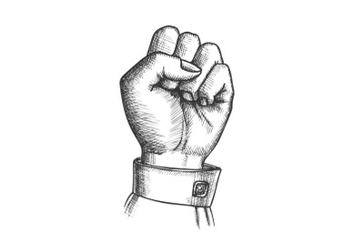 Woman Hand Clenched Finger In Fist Gesture Vector