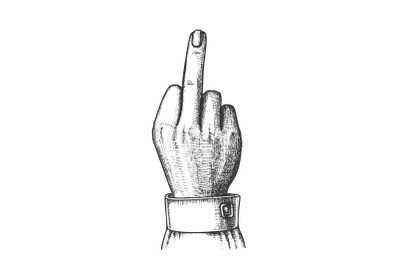 Outrageous Contempt Fuck You Gesture Ink Vector