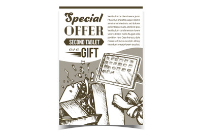 Special Offer Gift Box Advertise Poster Vector