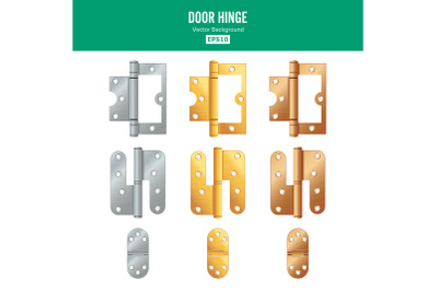 Door Hinge Vector. Set