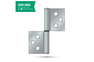 Door Hinge Vector. Classic And Industrial Ironmongery Isolated On White Background. Simple Entry Door Metal Hinge Icon. Stainless Steel. Stock Illustration