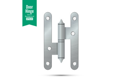 Door Hinge Vector. Classic And Industrial Ironmongery Isolated On White Background. Simple Entry Door Metal Hinge Icon. Stainless Steel. Stock Illustration