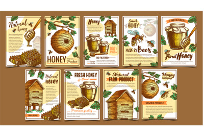 Bee Insect, Wild And Wooden Beehive Posters Vector