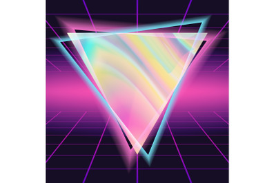 80s Background Vector. 80s Vintage Style Design. Colorful Cosmic Cover. Illustration