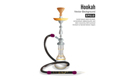 Hookah Symbol Vector Illustration. Template Graphic Design Element For Menu Of Hookah Lounge&2C; Bar&2C; Vintage Style Decoration.