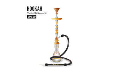 Hookah Symbol Vector Illustration. Template Graphic Design Element For Menu Of Hookah Lounge&2C; Bar&2C; Vintage Style Decoration.
